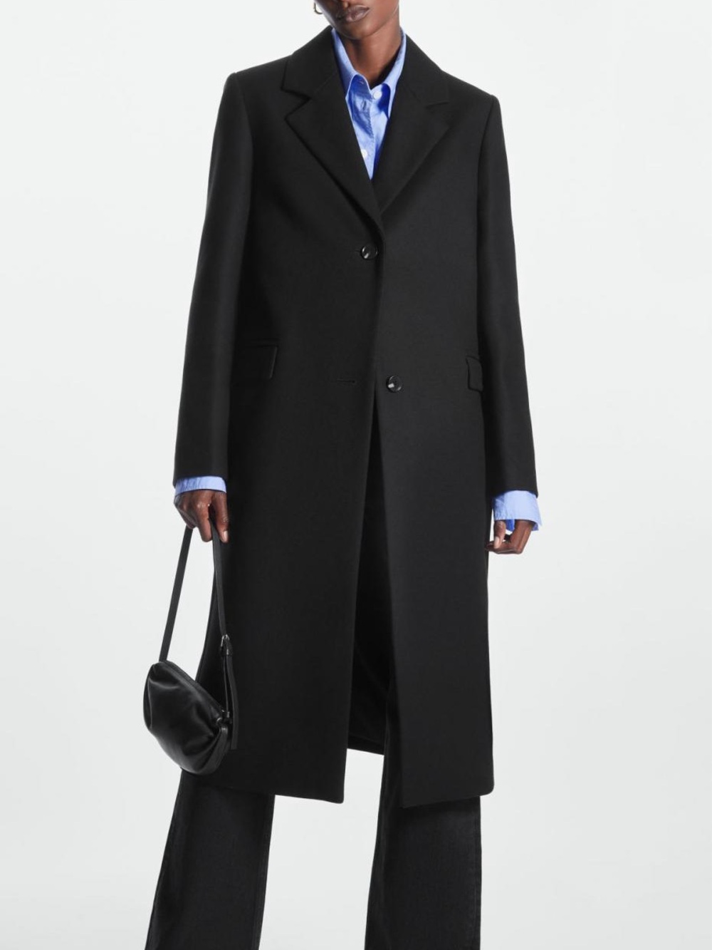 COS Black Long Tailored Coat